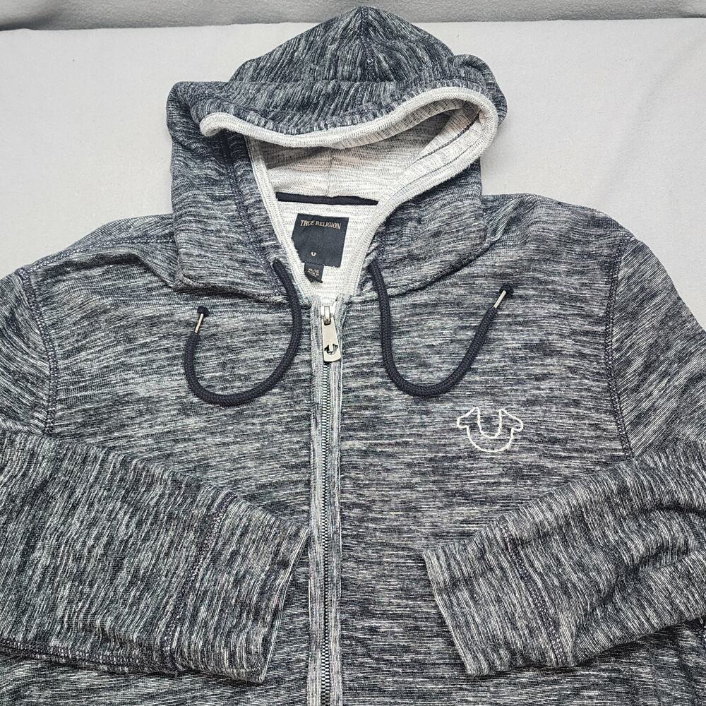 True Religion Full Zip‎ Hoodie Gray Men's Size XL Vintage Jacket